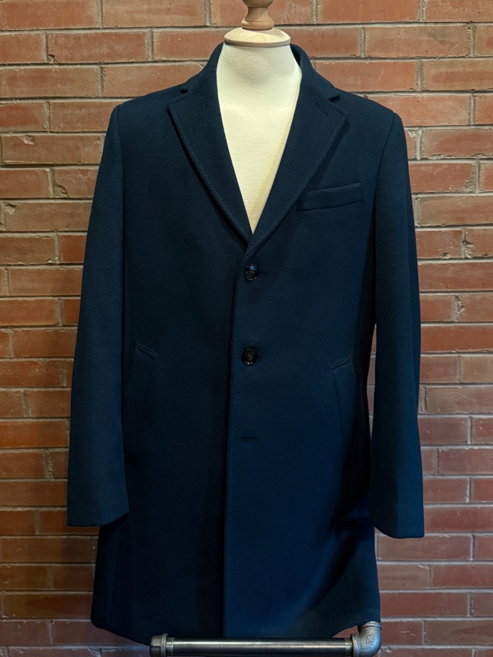 RW&CO. Dark Indigo Blue Single-Breasted Overcoat